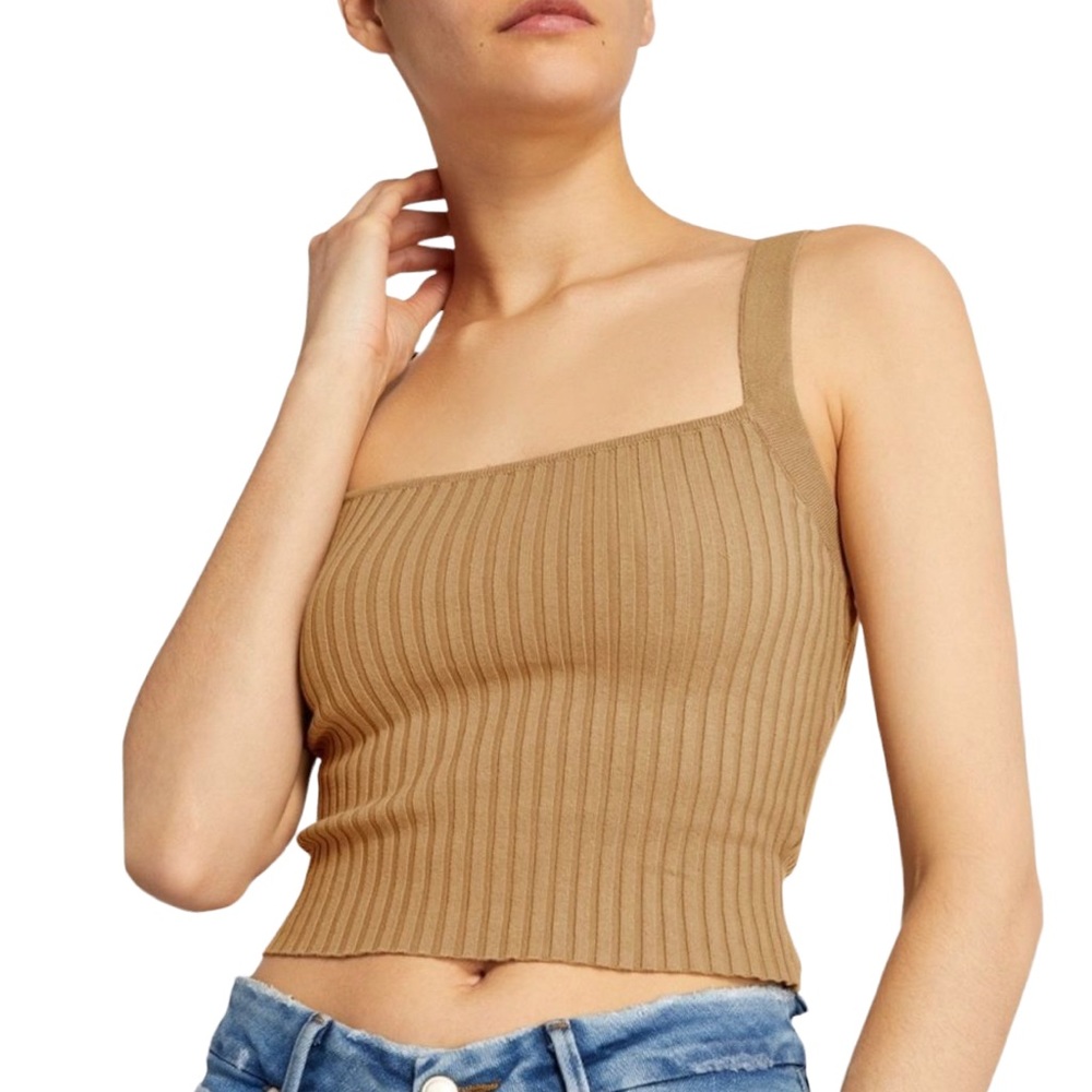Good American 90’s Style Ribbed Tank Top - Size 5 (XXL) - Pecan